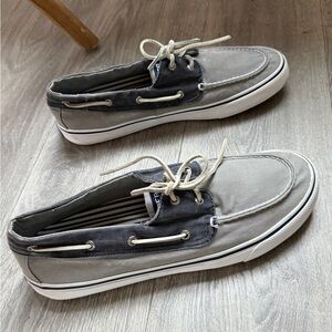 Sperry Bahama II Charcoal Canvas Boat Shoes Men’s Size 13